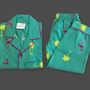 Turquoise Flamingo Poplin Night Suit