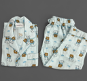 Blue Teddy Muslin Night Suit