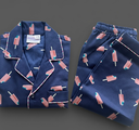 Navy Blue Cotton with Pink Ice Cream Night Suit