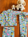 Grey Dog Printed Night Suit With Pouch