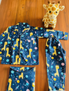 Navy Blue Giraffe Printed Night Suit With Pouch