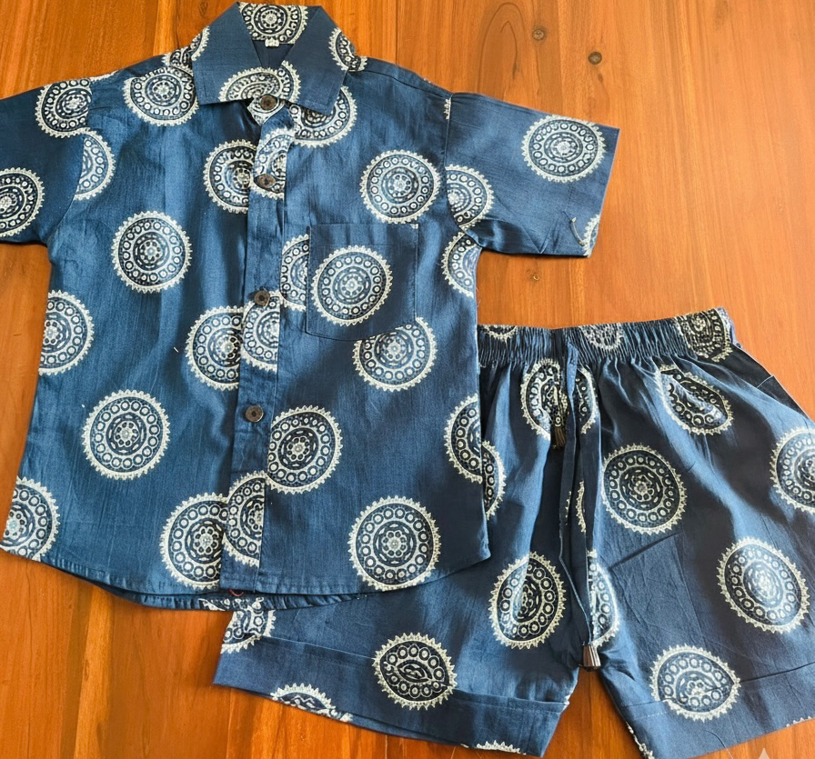 Navy Blue Mandala Pure Cotton Co ord Set