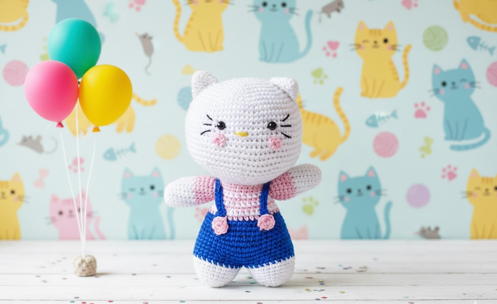 Handmade Crochet Pink Kitty