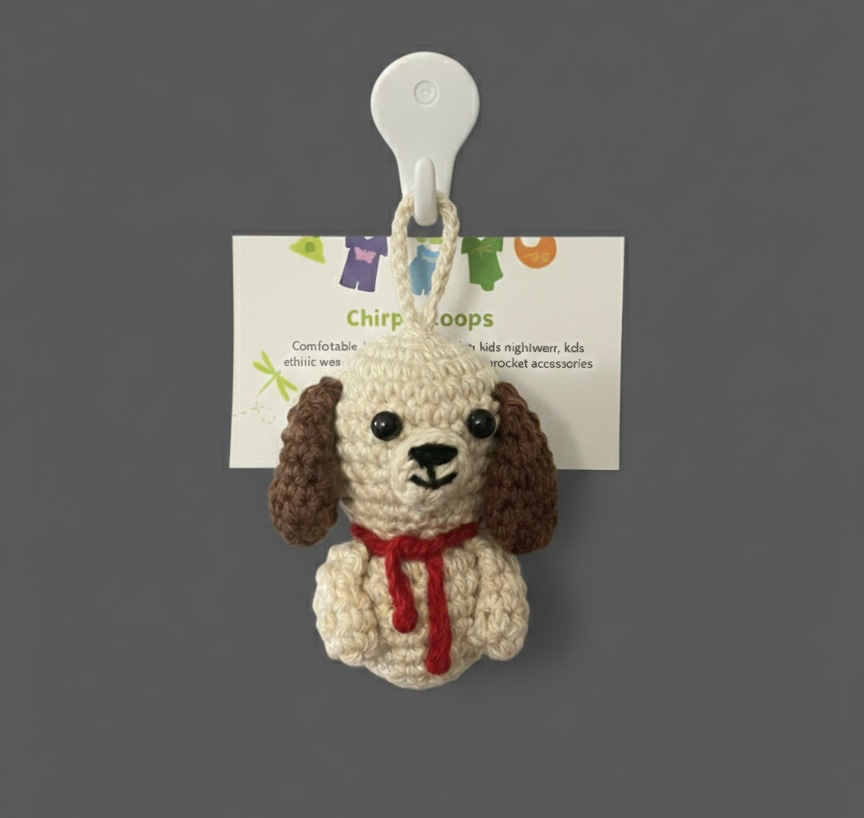 Handmade Crochet Dog Hanging & Keychain